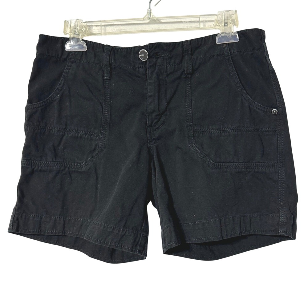 Sanctuary Cargo Shorts Women Black 100% Cotton Mid Rise Pockets